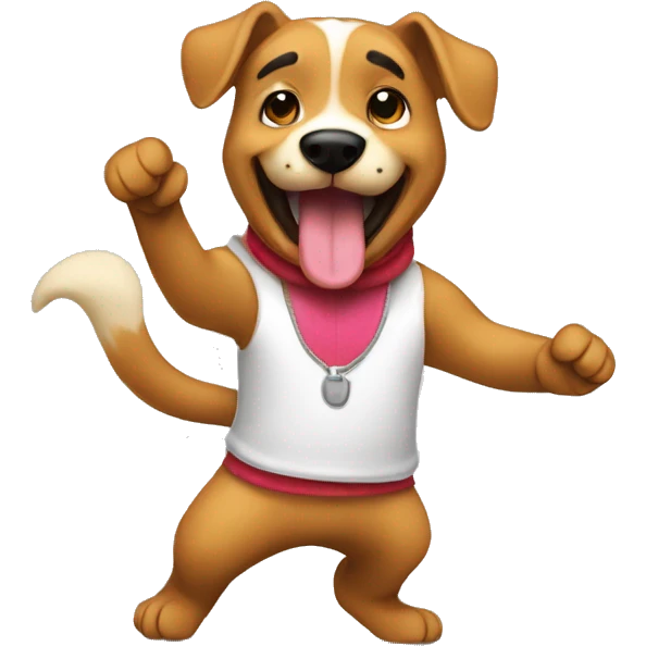 perro bailando con una frase que diga bienvenidos tiesos  emoji