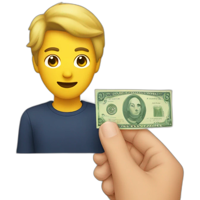 persona con un billete en mano emoji