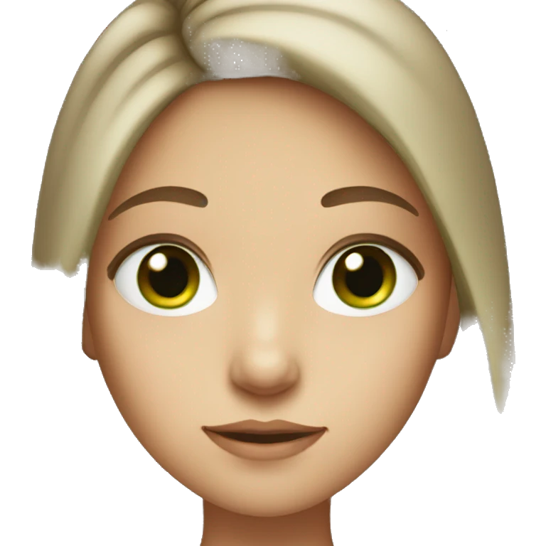 Girl with brown hair and with green eyes emoji