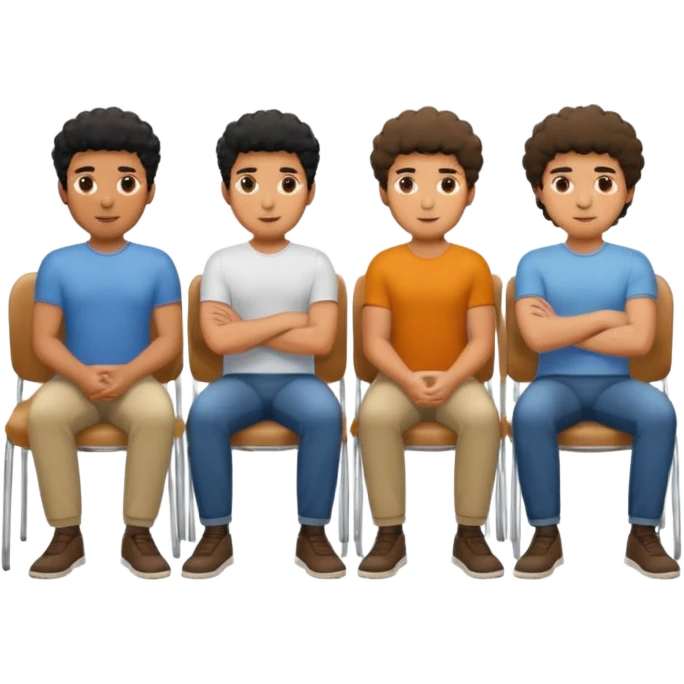 men with coily chairs emoji