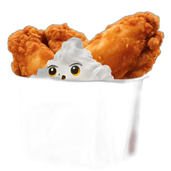 KFC wing with a face emoji