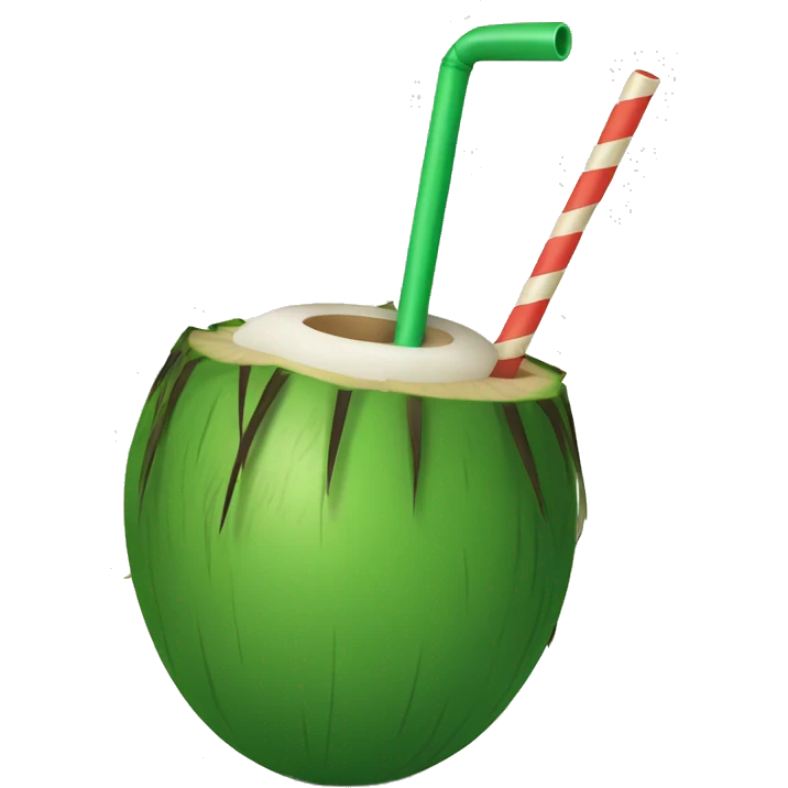 green coconut with a straw emoji