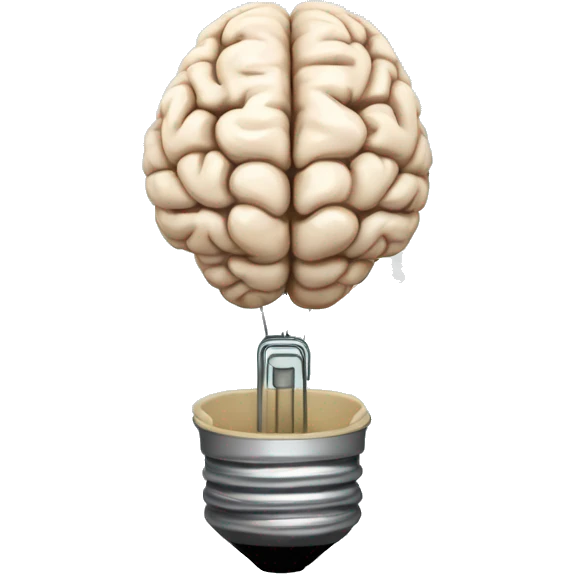 the human brain shaped idea lightbulb emoji