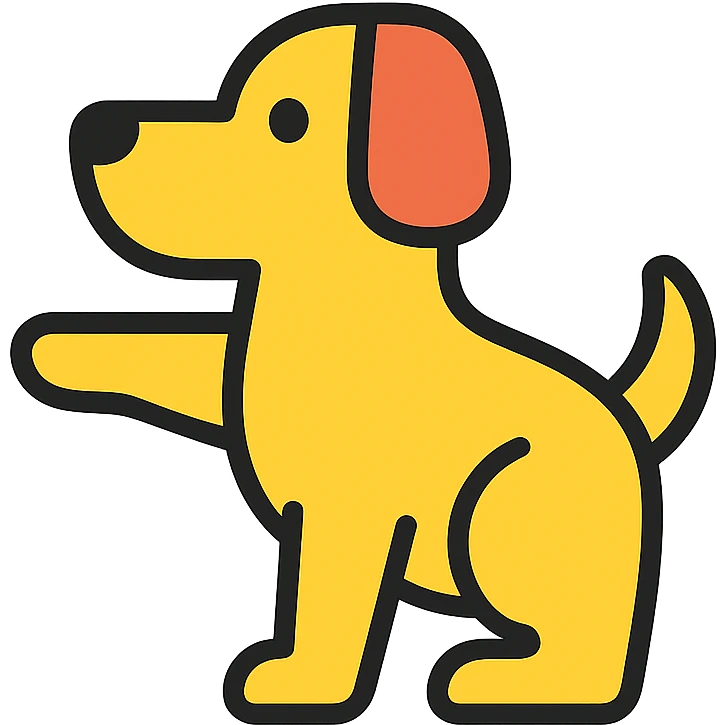 dog pointing left emoji