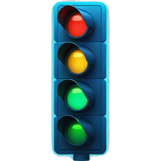 futuristic traffic light blue neon emoji