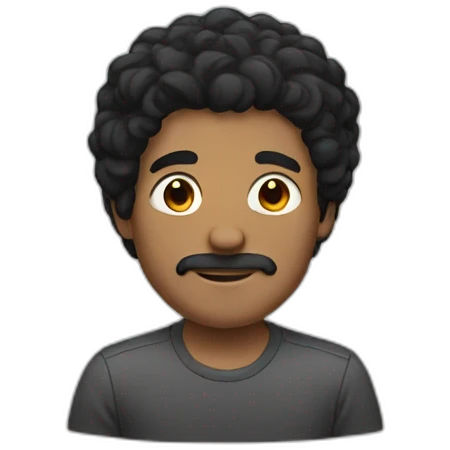 white man black hair dad emoji