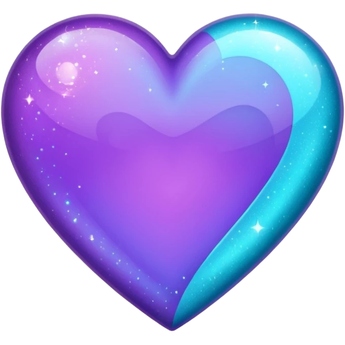 glitter purple and cian heart emoji