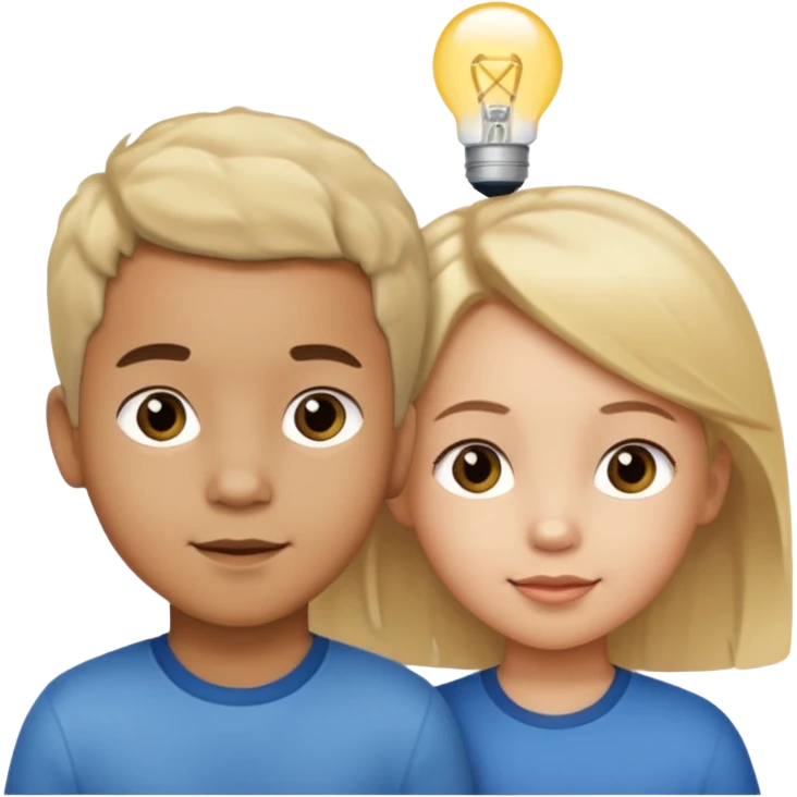 FIVE-YEAR-OLD BIRACIAL BOY WITH LIGHT HAIR AND LIGHT SKIN, THREE-YEAR-OLD BIRACIAL GIRL WITH LIGHT HAIR AND LIGHT SKIN emoji