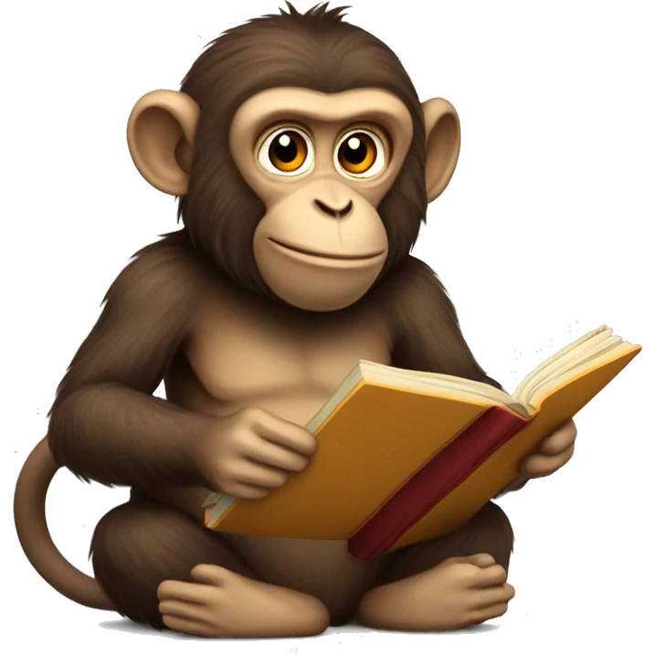 a monkey read book emoji