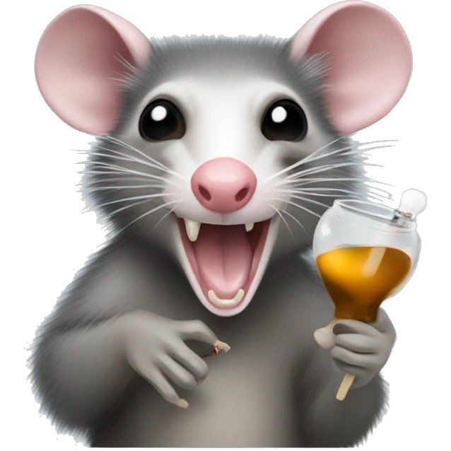 Virginia Opossum with a bong emoji