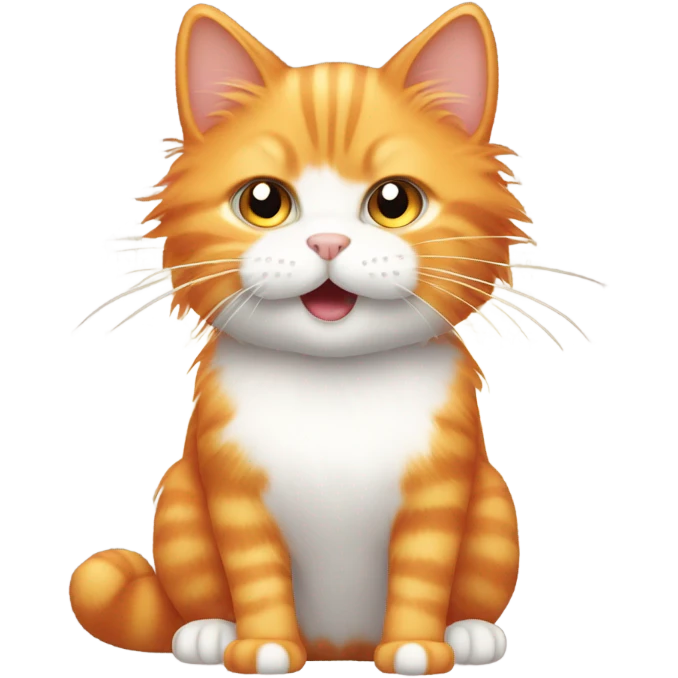 Super fluffy orange cat static electricity  emoji