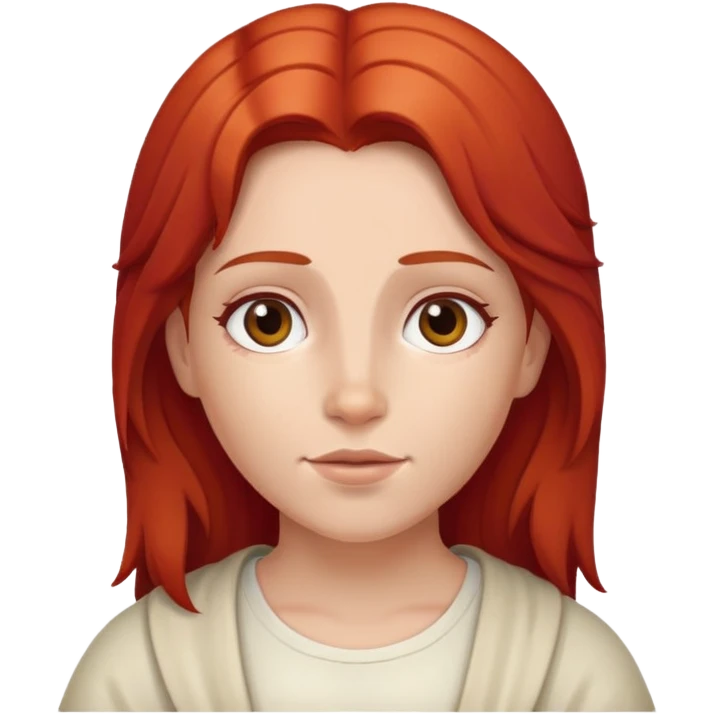 red hair girl with jesus  emoji