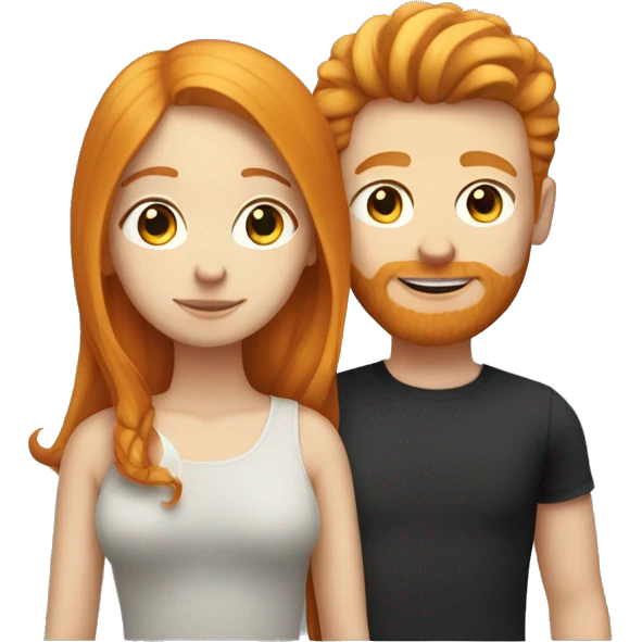 Ginger girl with glass and blonde guy emoji