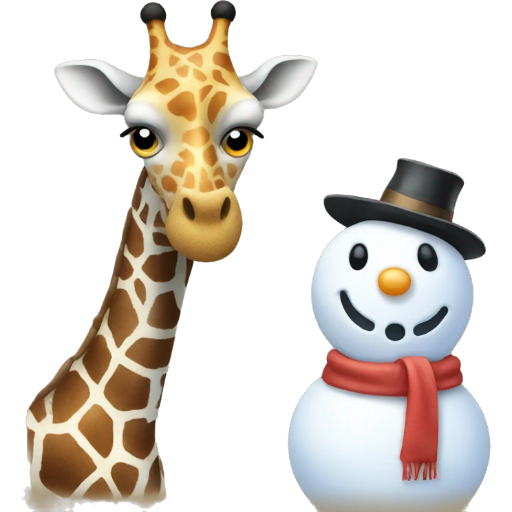 Snowman and giraffe emoji