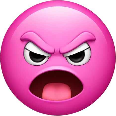 pink angry face isolated emoji