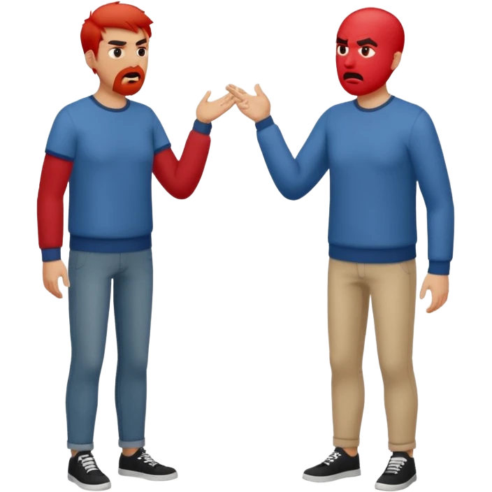 two men arguing full body emoji