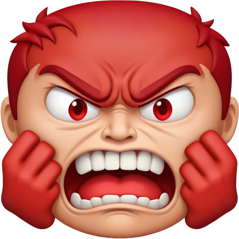 red angry face choking itself  emoji