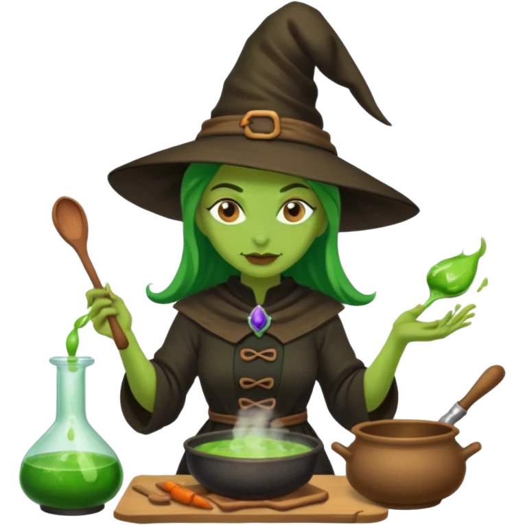 green witch cooking potion emoji