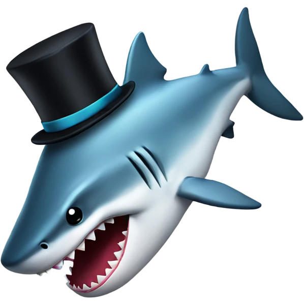Shark with a top hat emoji