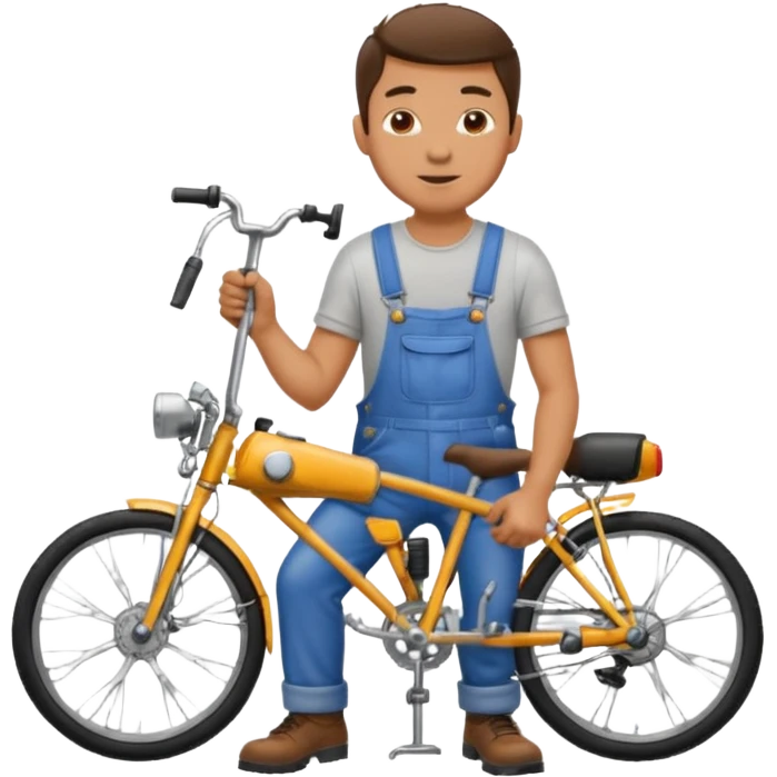 man Bike Repair Mechanic emoji