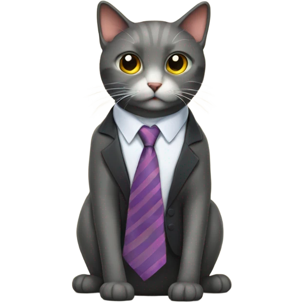A cat wearing a tie emoji