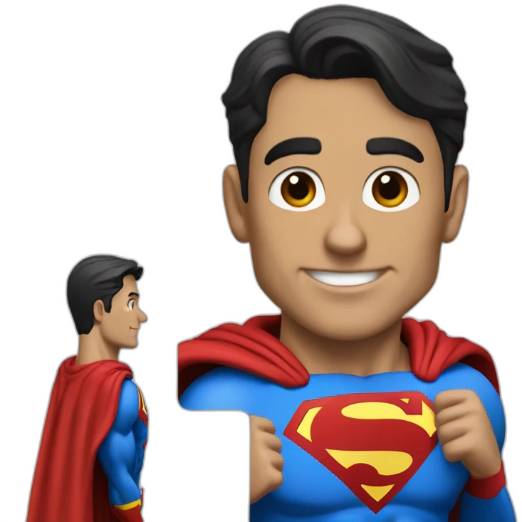 superman with "JV" to remplace "S" emoji