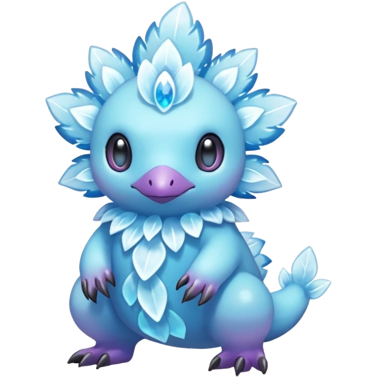 elemental icy floral ethereal glacial Axew-Rufflet-Brionne-Pokémon-Fakémon-hybrid-creature emoji