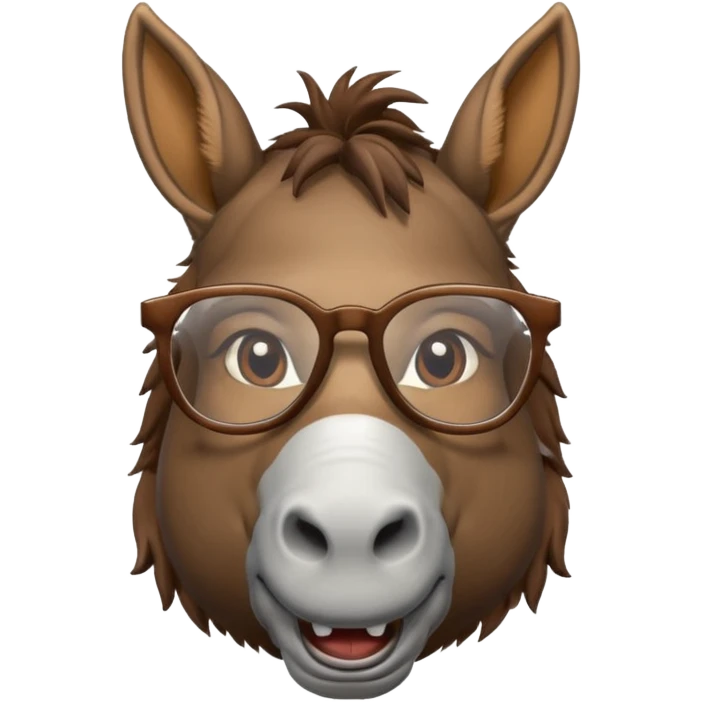 Donkey with glasses emoji