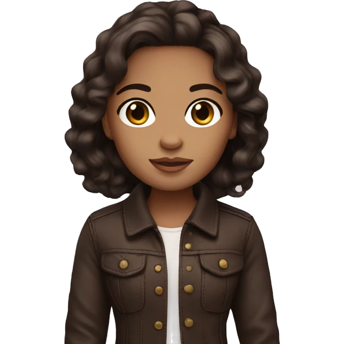 doll dark brown hair cute emoji