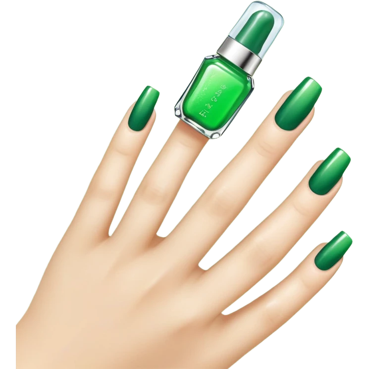 Green nails with gel bottle  emoji
