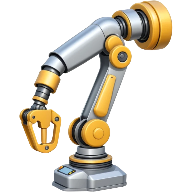 Industrial Arm – Silver robotic arm, gripping tool emoji