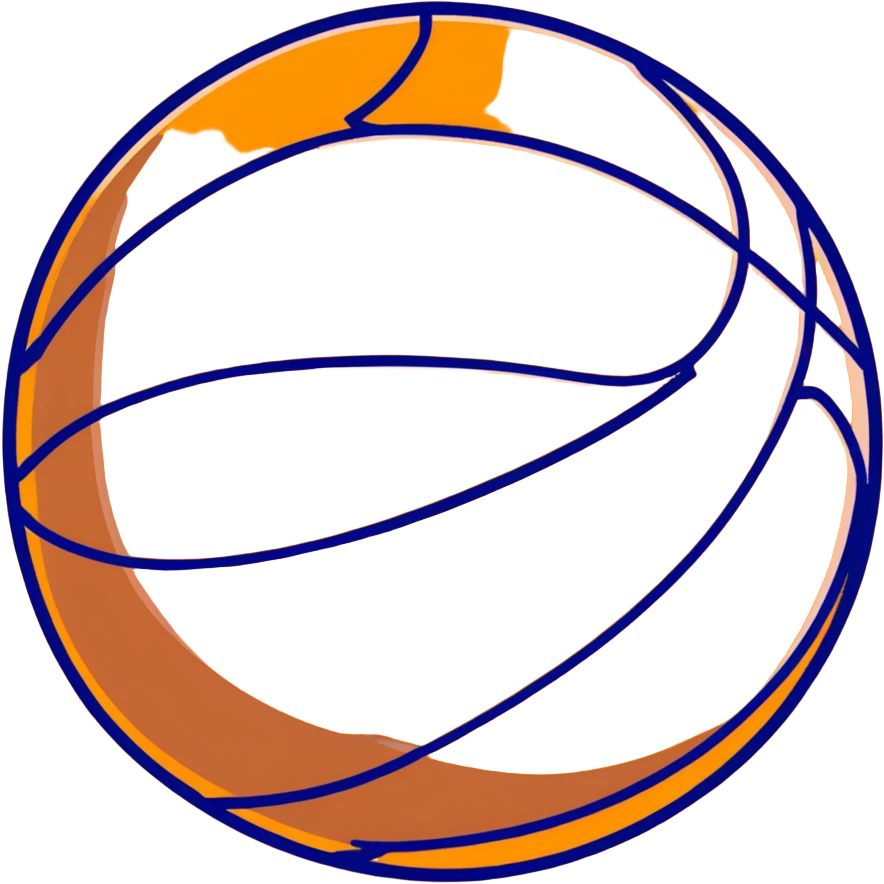 Glossy golden basketball with orange lines emoji