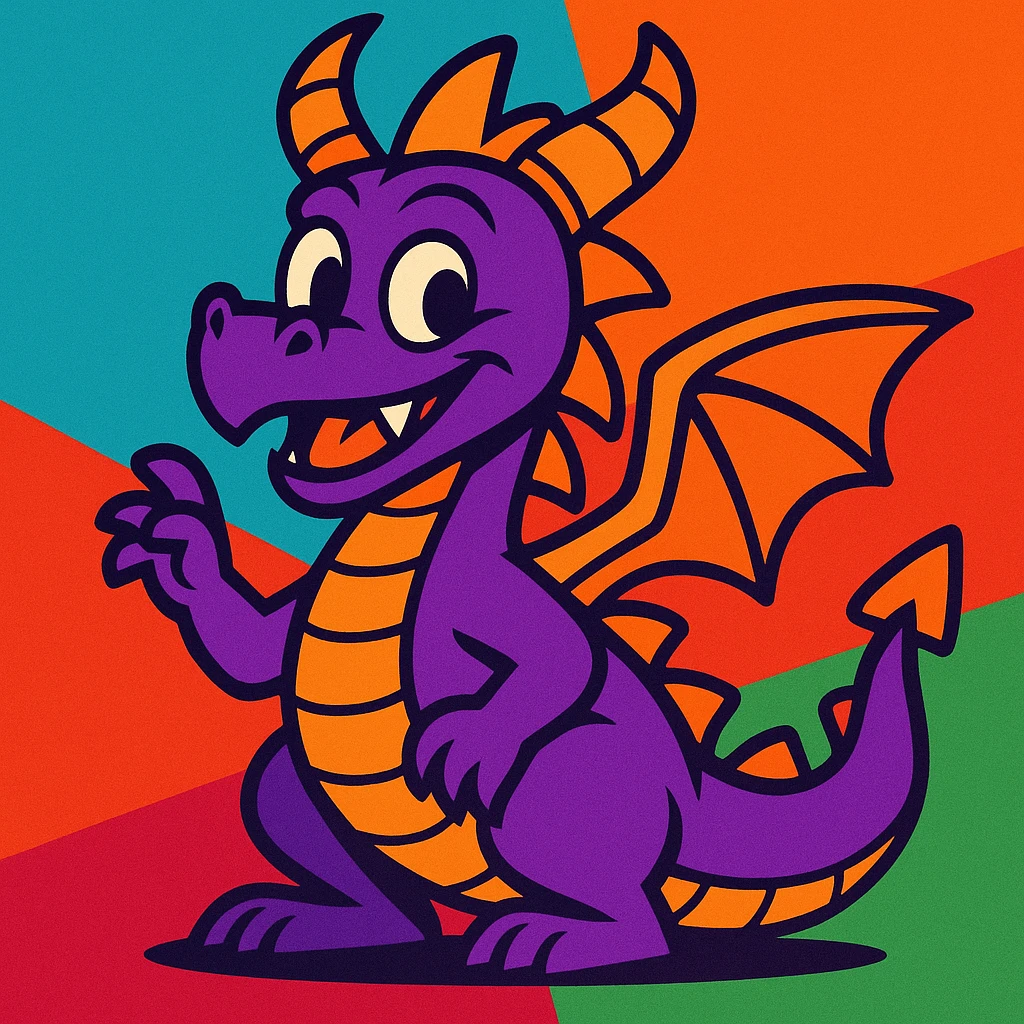 purple dragon, vibrant toon style emoji