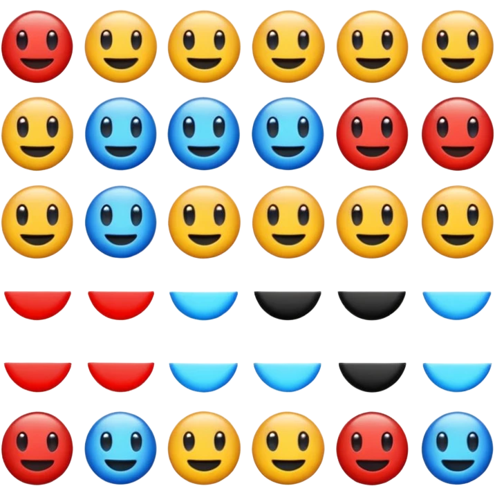 Deepseek emojis in blue black and red. emoji
