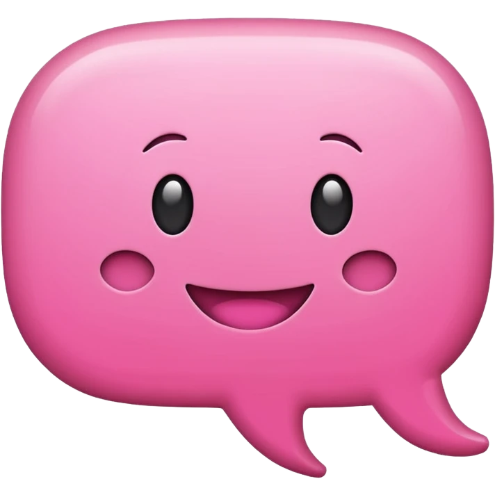 Pink Speech bubble happy emoji