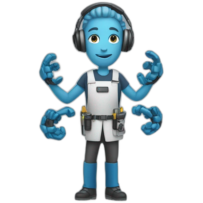 technical assistant with six arms emoji