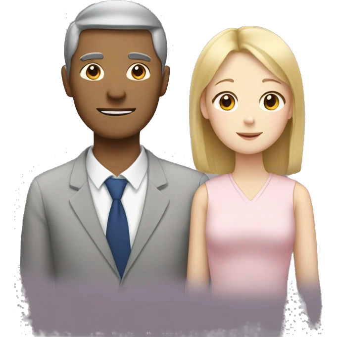 Japanese dad and white mom with teenage daughter  emoji
