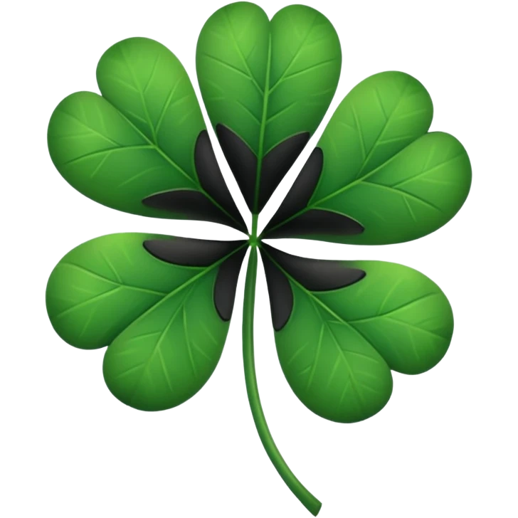 Five leaf clover make the leaf black  emoji