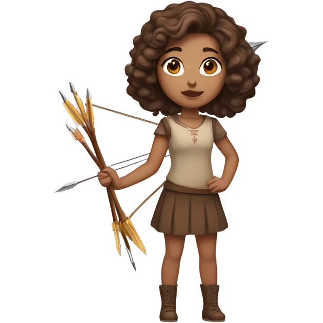 girl with brown wavy hair, brown eyes, arrows and plump lips emoji