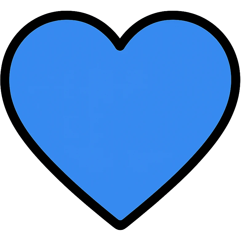 blue heart icon with blue color emoji