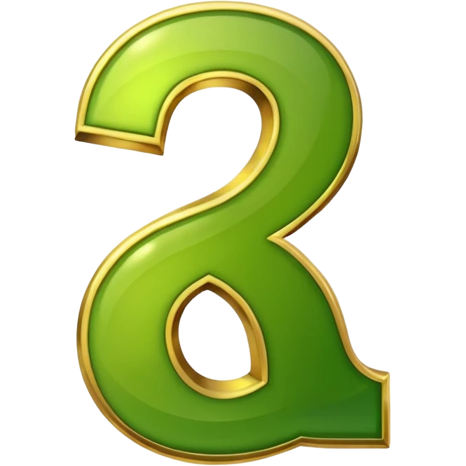 number four  in golden and green shadows emoji