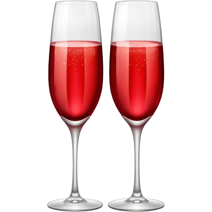 2 red champagne glasses are clinking emoji