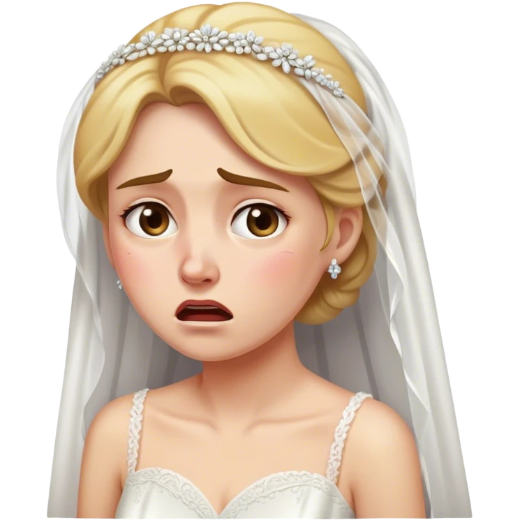 Novia llorando escapando de su boda triste emoji