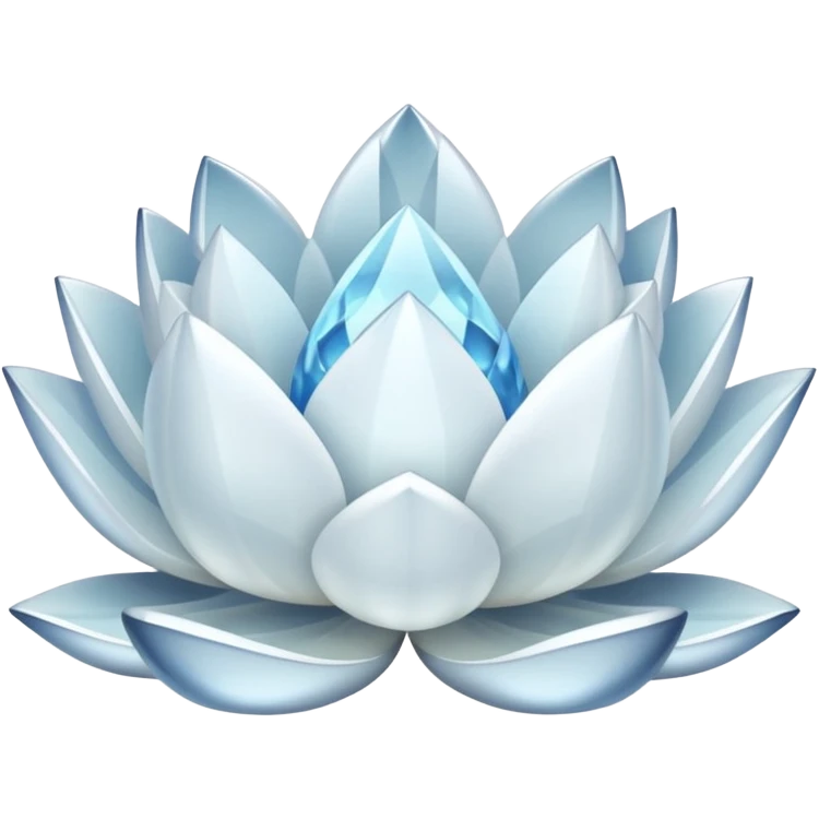 white clear crystal lotus emoji