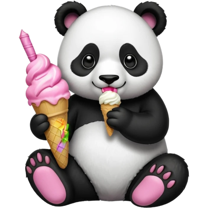 Panda eating ice cream emoji