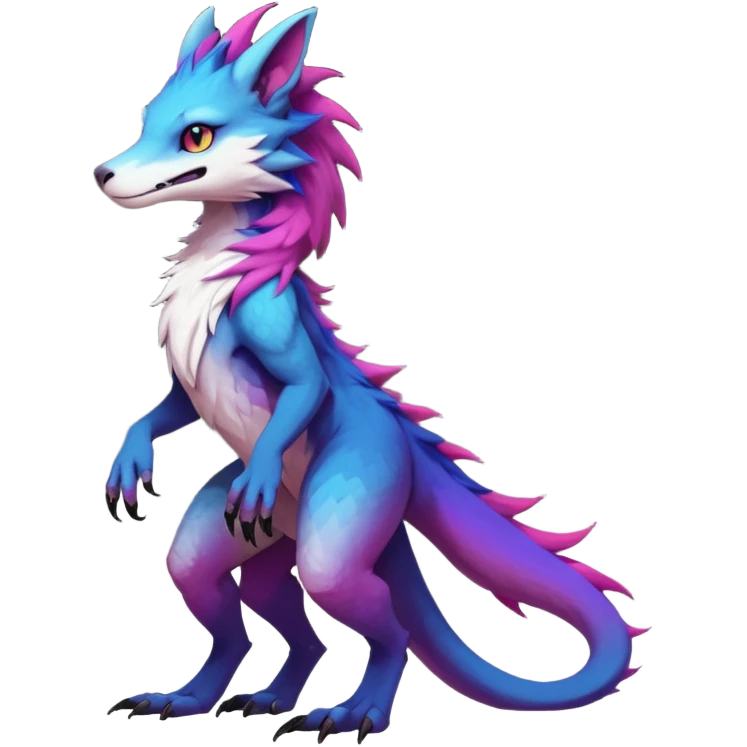 Exotic colorful badass elegant wild beautiful natural cute badass epic anthro modern furry sergal-vernid-creature, full body, colors-gradient pretty hair, aesthetic, art by LiLaiRa, art by art by Falvie emoji