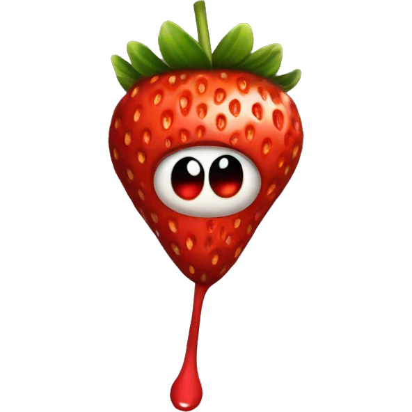 High red eyes strawberry  emoji