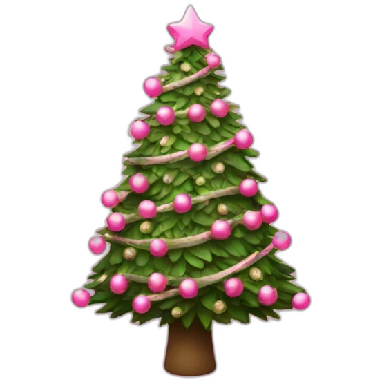cristmas tree with pink ифдды emoji