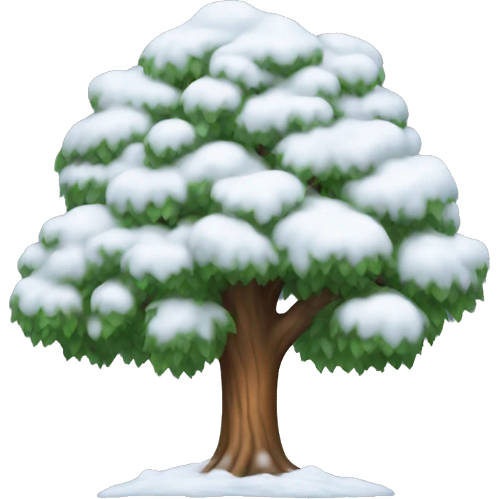 tree with snow emoji