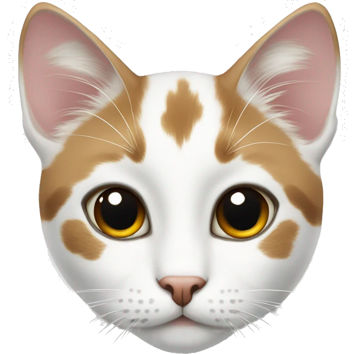 white cat with brown spots and kind eyes emoji